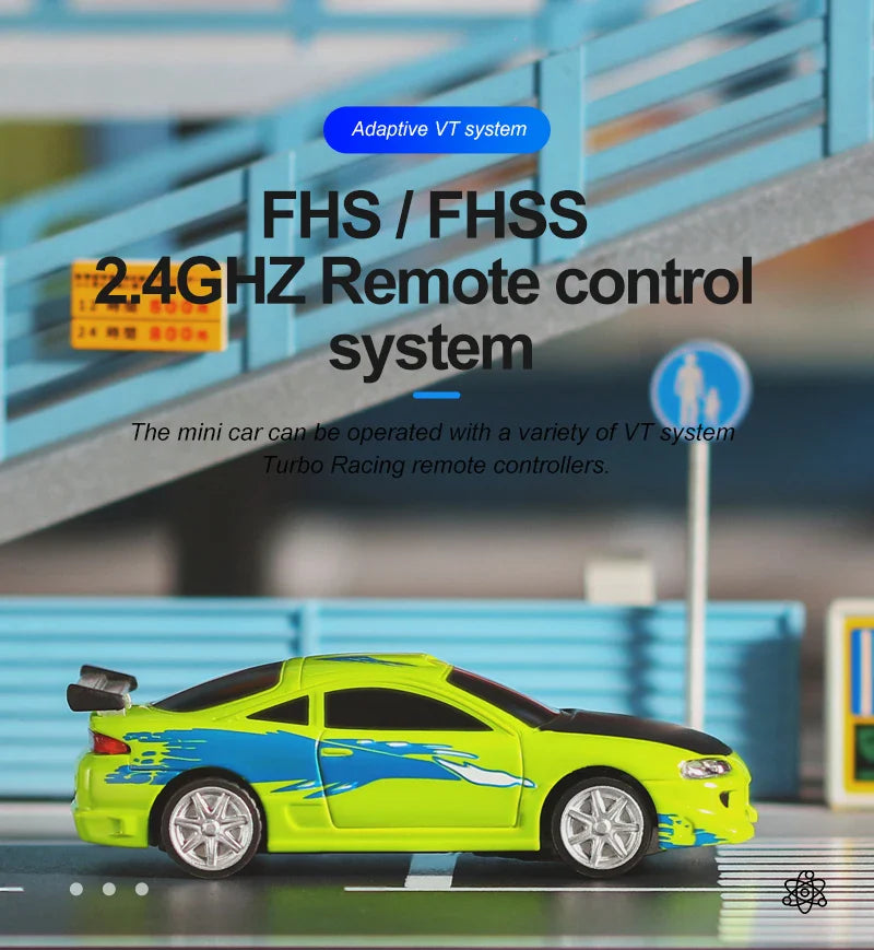 Turbo Racing 1:76 RC Drift Car | C64/C72/C73/C74 with Gyro & Full Remote Control for Kids & Adults