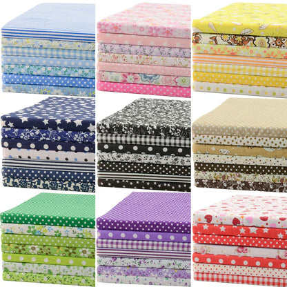 Teramila 7/8 Pcs Patchwork Quilt Fabrics Set - 30x30cm/25x25cm Cotton Sewing Cloth for Needlework and Handmade Projects