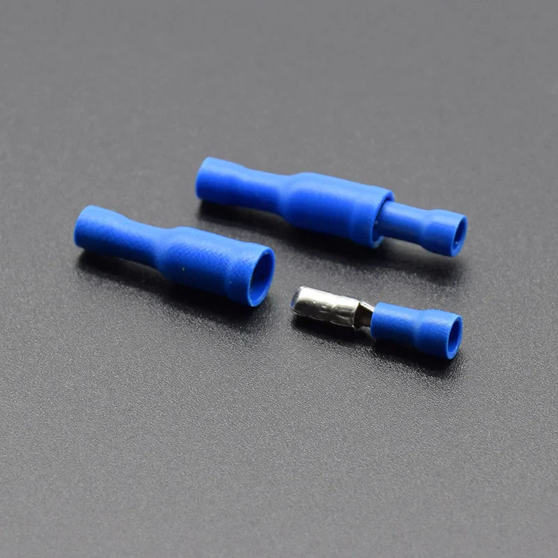 50/25/100pcs Male & Female Insulated Bullet Electrical Wire Connectors Crimp Terminal Kit for 22–16 AWG Audio & Automotive Wiring