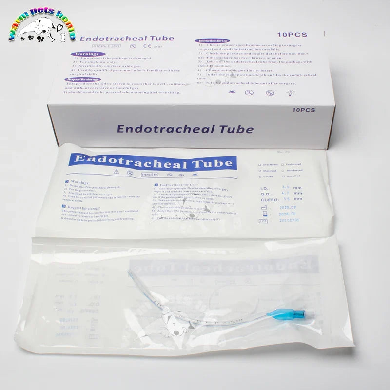 Disposable Veterinary Endotracheal Tube with Cuff – Sterile Tracheal Tube for Animal Use