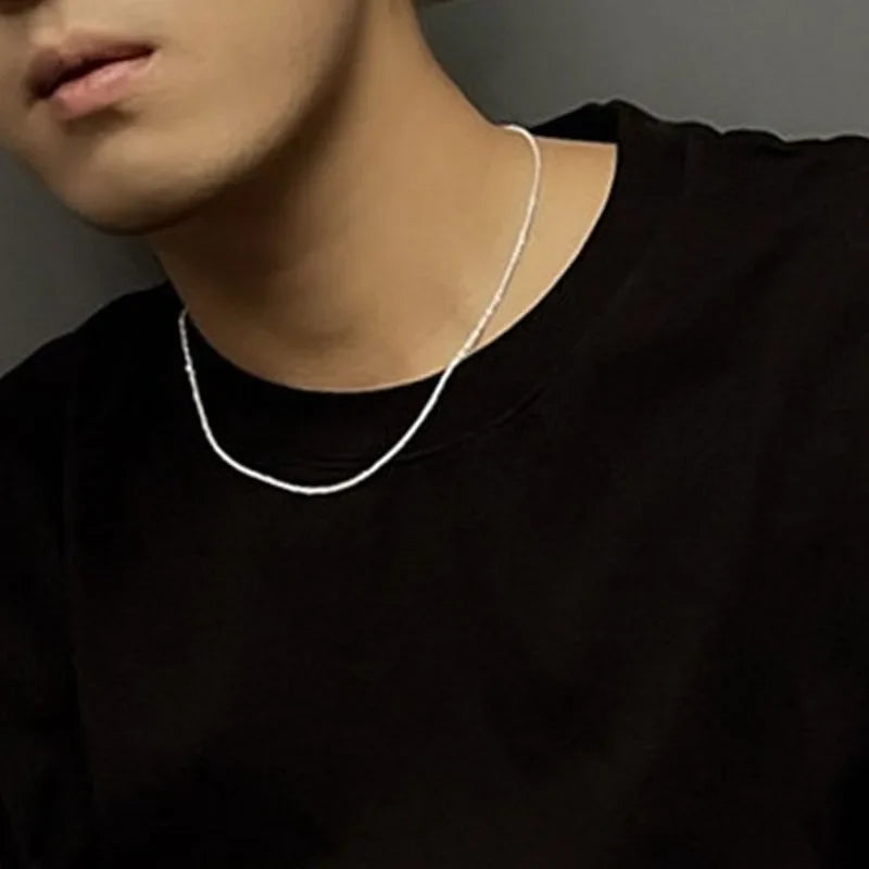 2024 Trend Sparkling Silver Choker Necklace - Elegant Clavicle Chain for Women - Perfect Party & Wedding Jewelry Gift