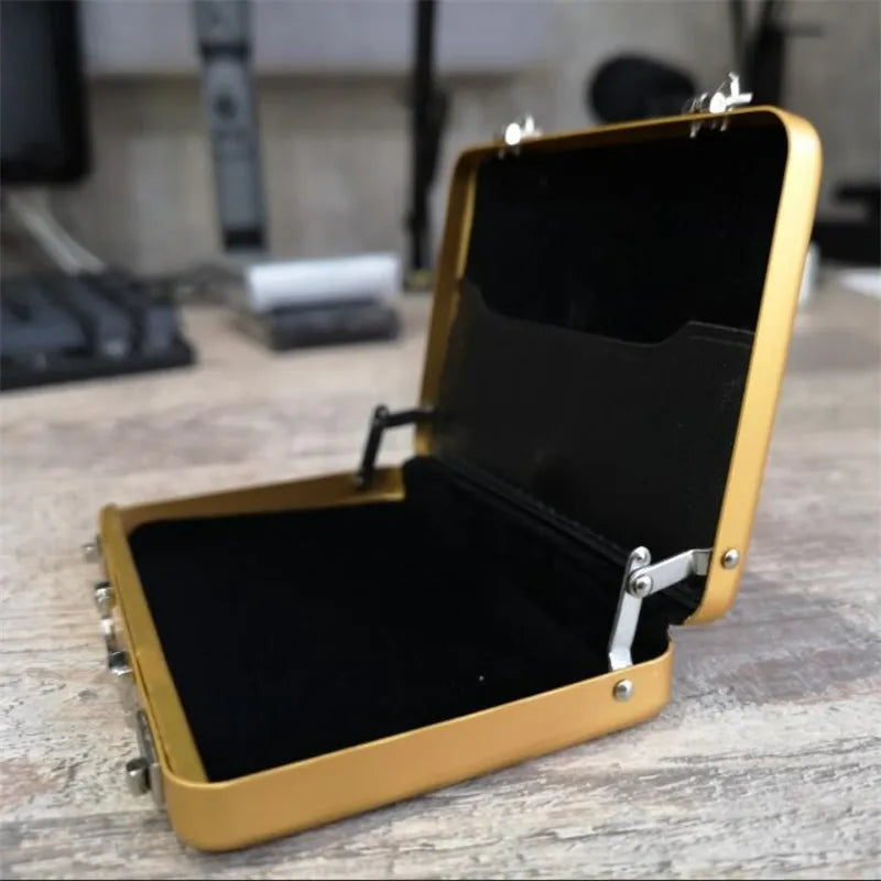 Aluminum Storage Box — Mini Business Card & Credit Card Holder, Rectangle Jewelry Case Organizer