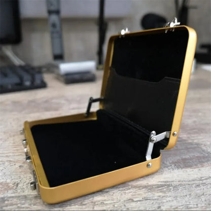 Aluminum Storage Box — Mini Business Card & Credit Card Holder, Rectangle Jewelry Case Organizer