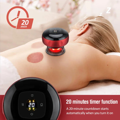 Intelligent Electric Cupping Massage Device: LCD Display Guasha Scraping, Heating Vacuum - Negative Pressure Body Massager
