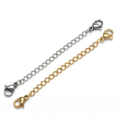 5PCS Stainless Steel Necklace & Bracelet Extender Chains – Lobster Clasp Extension Chains for Jewelry Making & Anklets