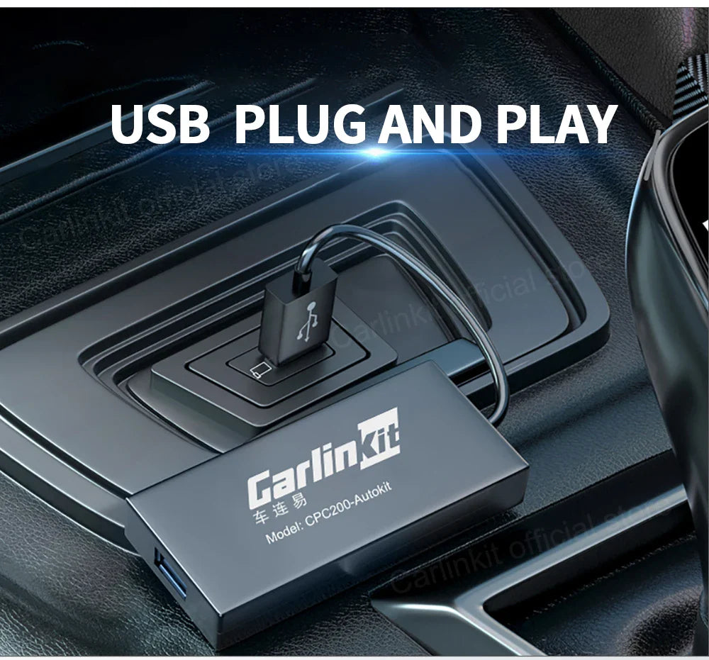 Carlinkit Wireless CarPlay Activator & Android Auto Wired USB Dongle AI Box with Bluetooth Charger & MirrorLink for Android Radio