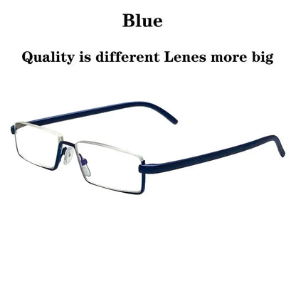 May Flower Anti-Blue Light Reading Glasses – Men’s Half-Frame TR90 Prescription Eyewear +1.75 with Case