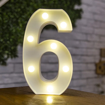 Alphabet & Number LED Lamp Night Light – Warm Battery-Powered Luminous Letter Light for Home, Wedding, Birthday & Party Decoration