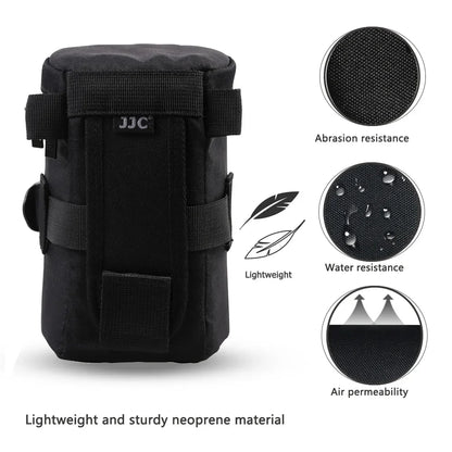 JJC Waterproof Camera Lens Bag — Storage Pouch with Belt for Canon, Nikon, Sony, Fujifilm DSLR