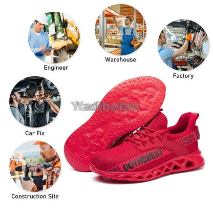 Steel Toe Safety Shoes for Men & Women – Lightweight Puncture-Proof Work Sneakers, Unisex Construction Boots