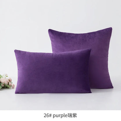 Inyahome Soft Velvet Cushion Cover - Pink Grey Beige Green Decorative Pillowcase For Bedroom Sofa 30x50cm 45x45cm