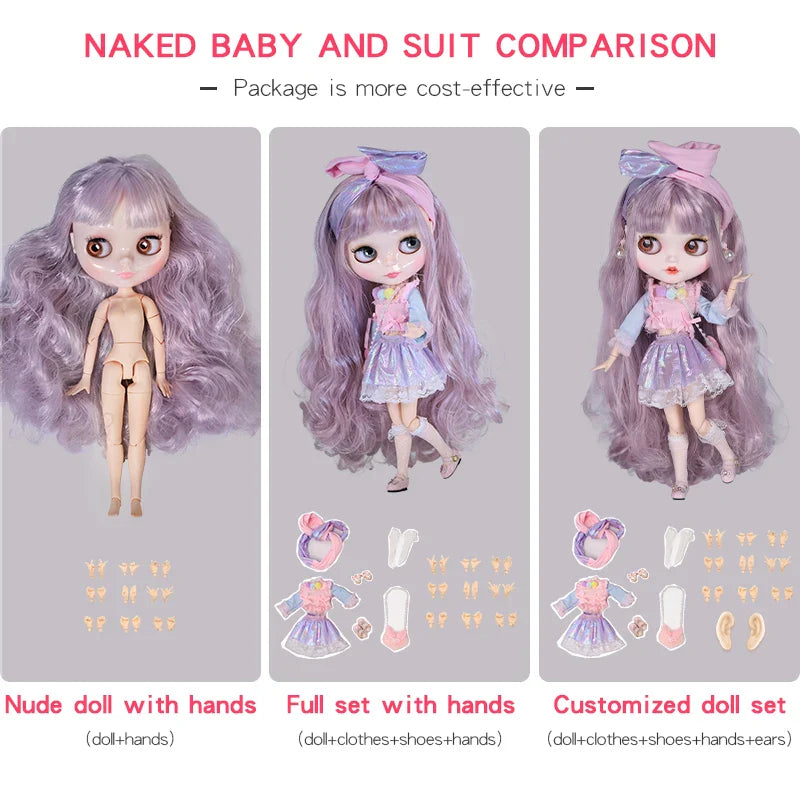 ICY DBS Blyth Doll – 1/6 Joint Body BJD Anime Doll, 30cm White Skin Matte Face Special Combo Toy