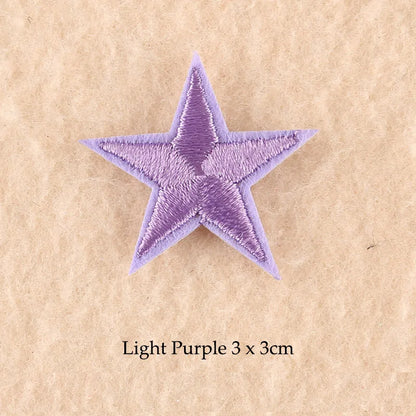 Stars Embroidered Iron-On Patches – Gold, Silver & Colorful Appliqué Stickers for Clothing, Jackets, Bags & DIY Craft Decoration
