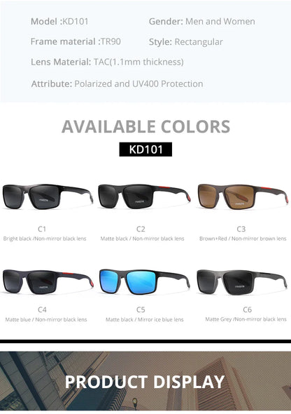 KDEAM Ultra-Light Polarized Sports Sunglasses for Men & Women – TAC 1.1mm Lens, Category 3 Driving Sun Glasses