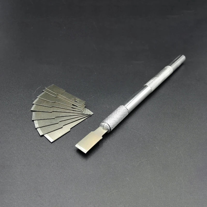 SAYTL Rubber Shovel & Glue Knife Set — Flat Metal Blade Kit for UV Glue Removal & Mobile Phone Screen Repair