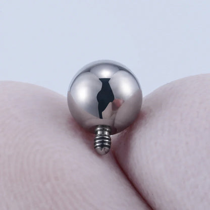 5Pcs Right Grand ASTM F136 Implant Grade Titanium 14G Mirror Polish Internally Threaded 5mm Ball Top Piercing Jewelry Set