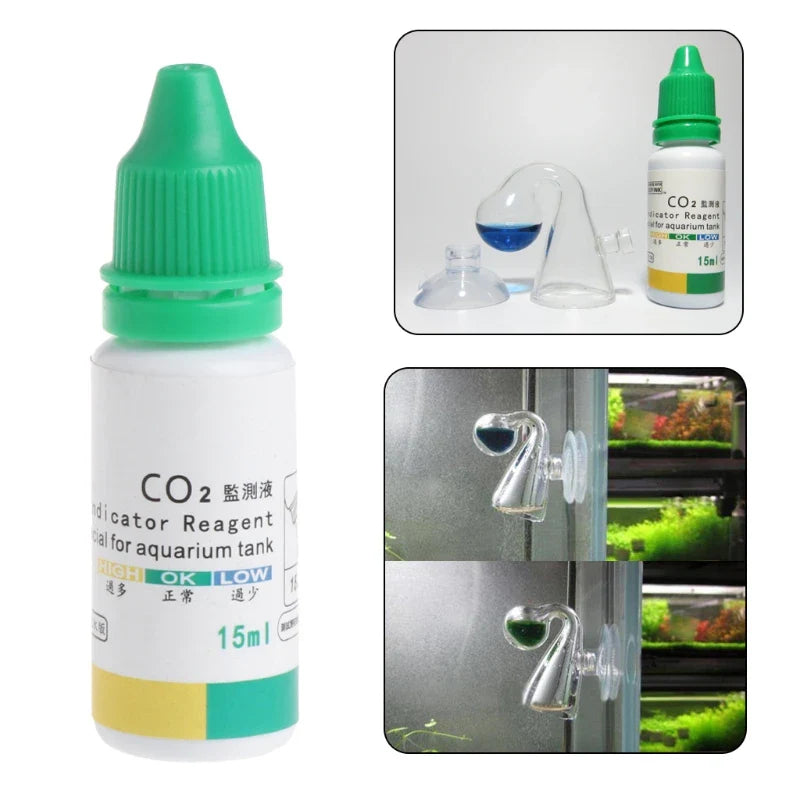 Fish Tank CO2 Diffuse Glass Drop Checker: Long-Term PH Monitor Tester for CO2 Monitoring - Indicator Glass Drop Checker