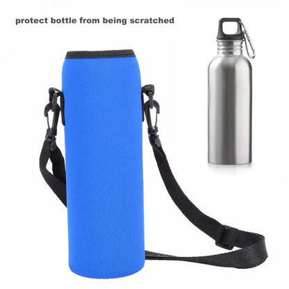 1L Neoprene Water Bottle Carrier Bag - Insulated Bottle Cover Pouch with Adjustable Shoulder Strap