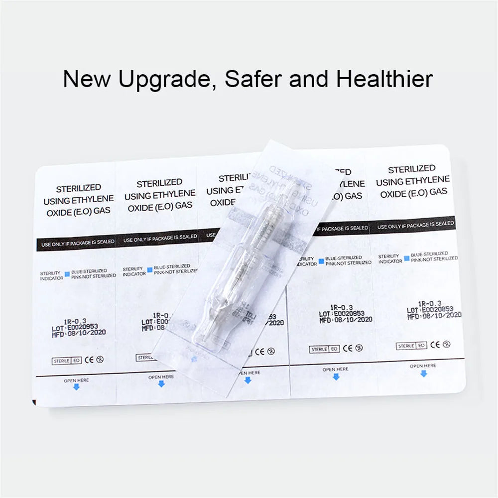 Biomaser 10PCS Revolution Tattoo Needles – 1R, 2R, 3R, 5R Permanent Makeup Cartridge for Eyebrow Tattoo Machines