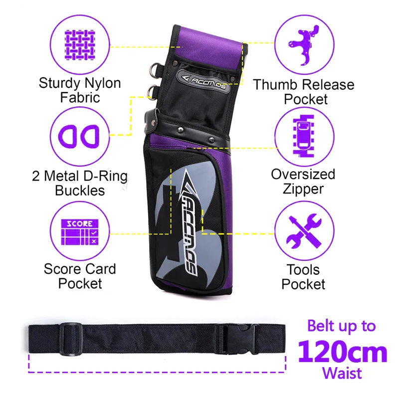 ACCMOS Portable Arrow Quiver Pouch – Waist Carry Archery Storage Holder for Hunting & Shooting