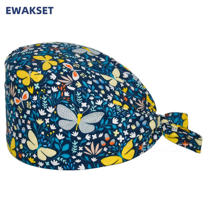 Unisex Soft Scrub Cap – Cartoon Print Surgical Hat for Men and Women, Operating Room Nursing Accessories