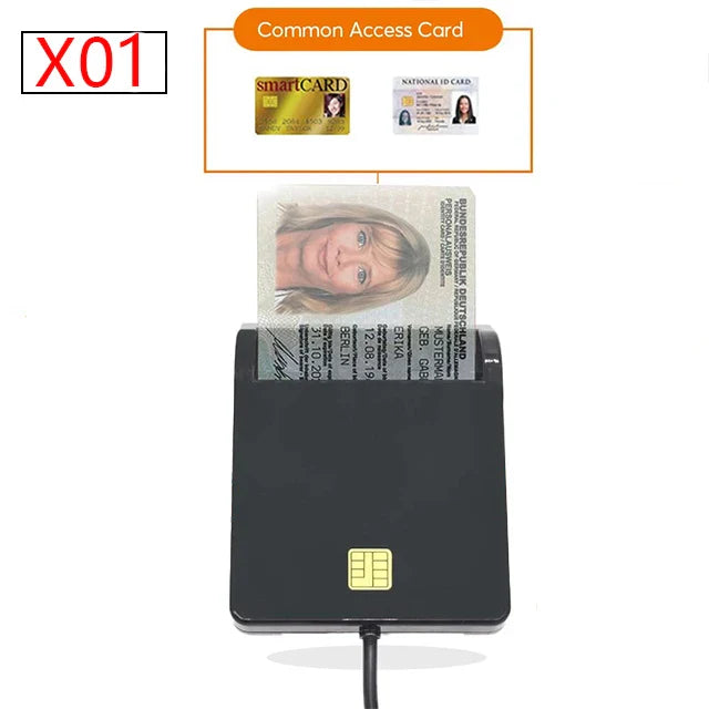 UTHAI X02 USB SIM Smart Card Reader – Bank Card IC/ID EMV SD TF MMC USB-CCID ISO 7816 Compatible with Windows & Linux