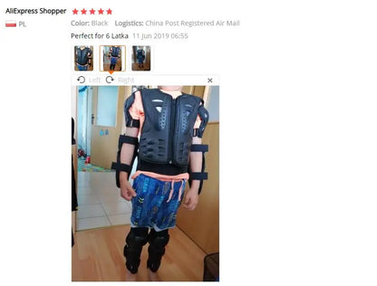 Kids Motocross Body Armor Vest – Chest, Spine & Knee Protection Gear for Boys & Girls (Height 0.85–1.7m)