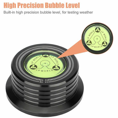 60Hz LP Record Stabilizer — Universal Aluminum Turntable Clamp with Level Alloy Weight