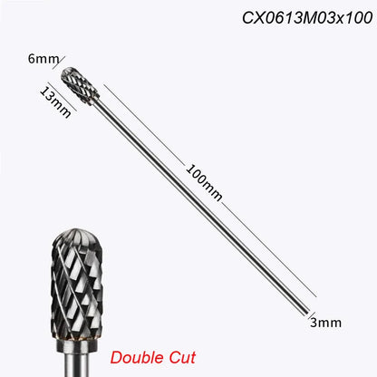 Extra Long 100mm Rotary Rasp File | Carbide Burr Alloy Bits for Metal & Wood Carving | Milling Cutter Drill Abrasive Tool