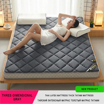 6/10cm Thai Natural Latex Floor Mattress – Foldable Tatami Mat with 95D Filling & Cotton Cover, Slow Rebound Comfort
