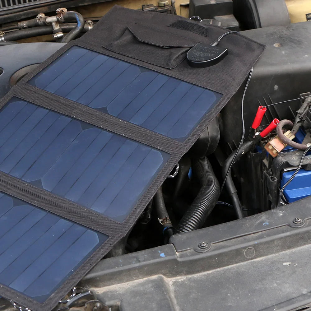ALLPOWERS 21W Flexible Solar Panel - Foldable, High Efficiency 5V/18V Solar Battery Charger for iPhone & Travel