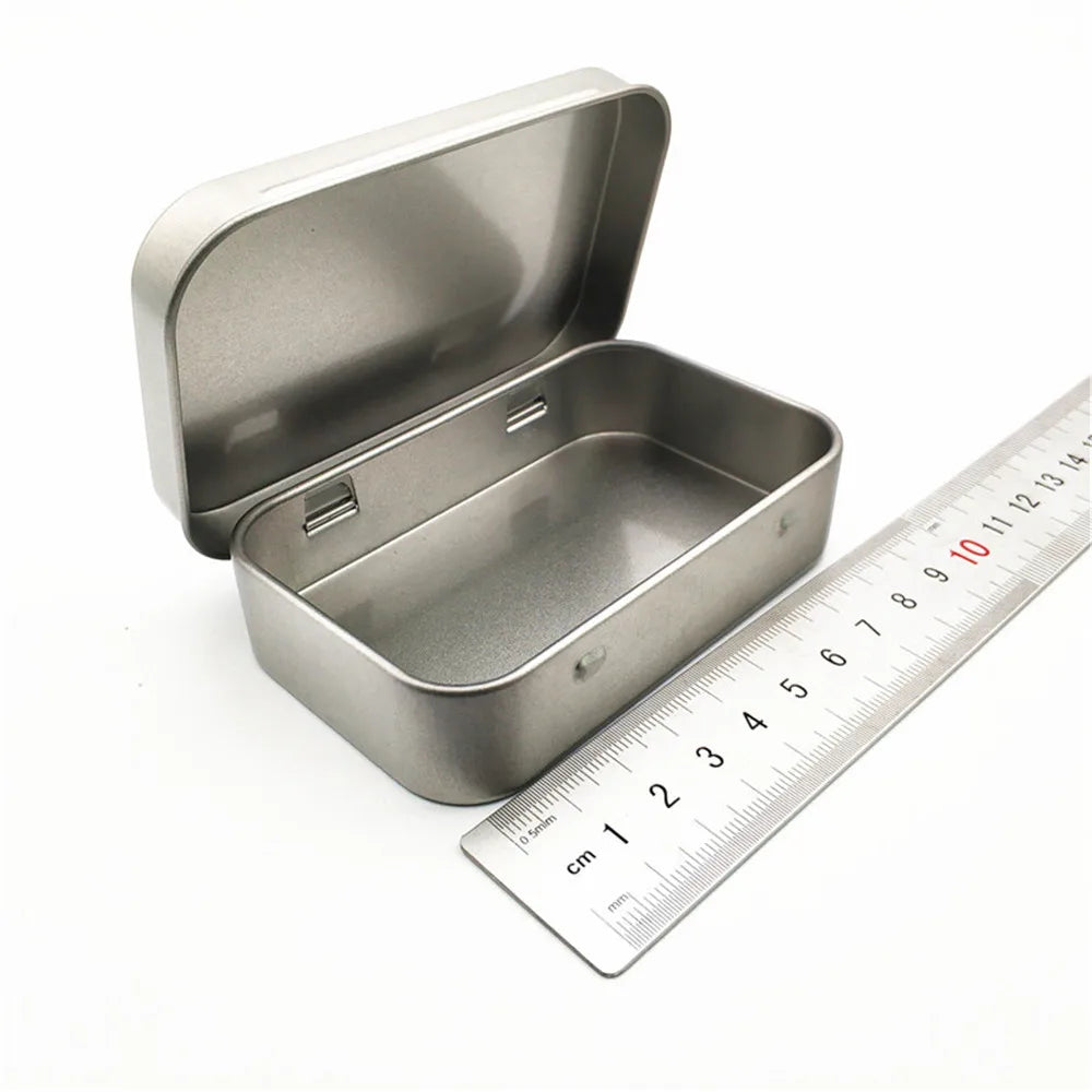 Square Silver Tin Storage Boxes – Small Metal Box for Jewelry, Keys, Coins & Wedding Candy