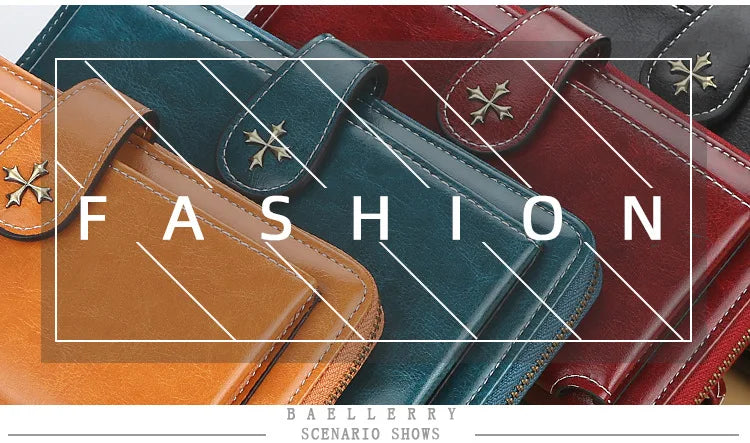New Women’s PU Leather Wallet — Fashion Long Zipper Purse, Top Quality Brand Card Holder, Classic Female Wallet
