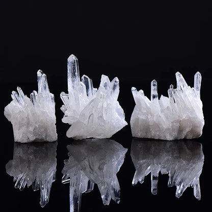 Natural White Quartz Crystal Cluster — Healing Reiki Stone Point Specimen for Health & Home Decoration Raw Crystals