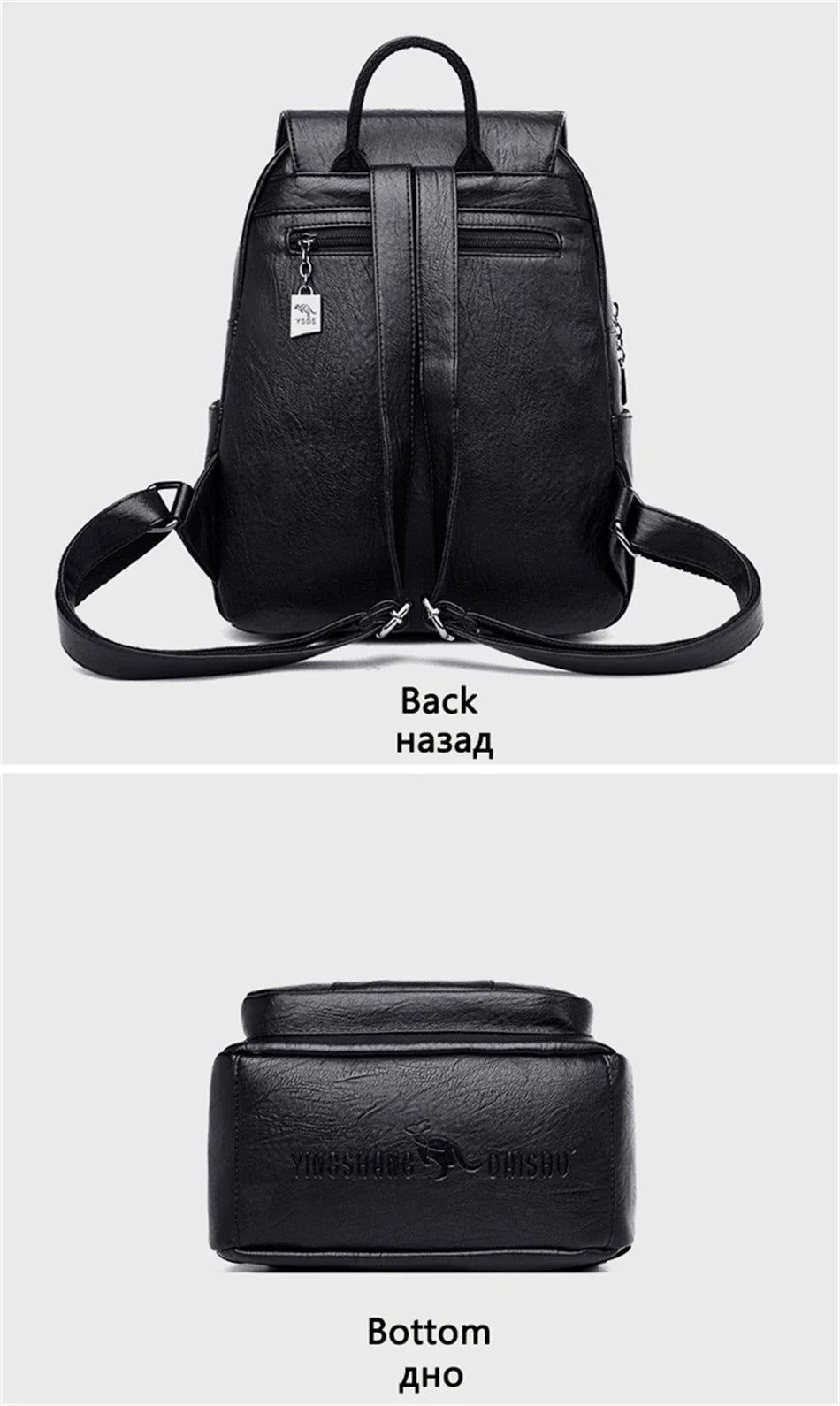 Women's Backpack 2022 - High-Quality Soft Leather, Large Capacity, Leisure Travel & School Bag for Teenage Girls - Black Mochila