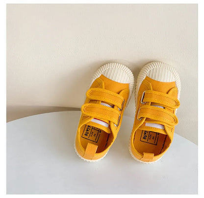 Children’s Canvas Shoes — Boys & Girls Spring/Autumn Breathable Toddler Shoes with Soft Sole & Hook-and-Loop Closure