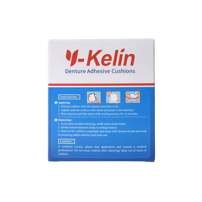 Y-Kelin Upper Denture Adhesive Cushions — 120 Pads (4 Pack) for Secure, Comfortable Hold