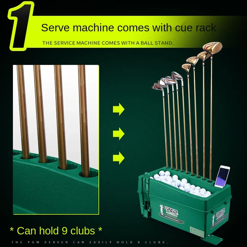 PGM Semi-Automatic Golf Ball Machine – ABS Automatic Ball Dispenser, Golf Clubs Holder, Training Service Equipment