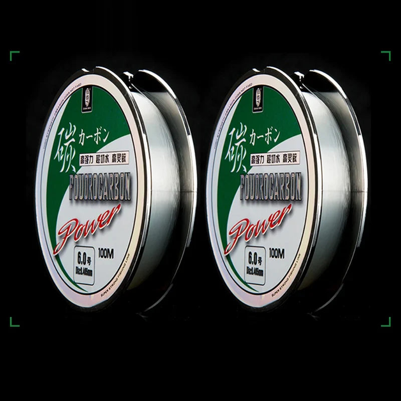 ZUKIBO 100% Fluorocarbon Fishing Line: Japanese Imported Carbon Fiber Line, 50M/100M - Monofilament Sinking Line for Sea Fishing