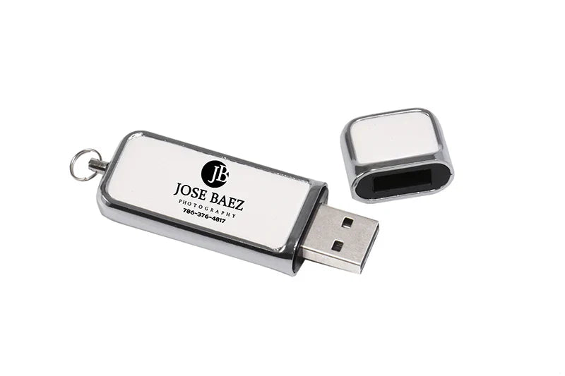 Leather USB 3.0 Flash Drive - Free Logo, 4GB-128GB High-Speed Memory Stick, Wedding Gift