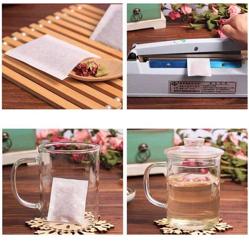 Biodegradable Tea & Coffee Filter Bags – Food-Grade, Hot-Sealed, High Permeability for Spices & Beverages