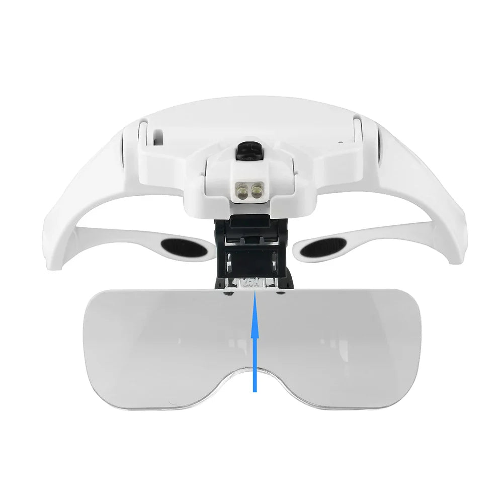 Adjustable Illuminated Magnifying Glass – 1.0X–3.5X Loupe with 2 Lights for Reading & Detail Work