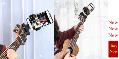 Guitar Phone Holder Stand — Street Singing & Song Lyrics Mobile Car Suction Cup Support