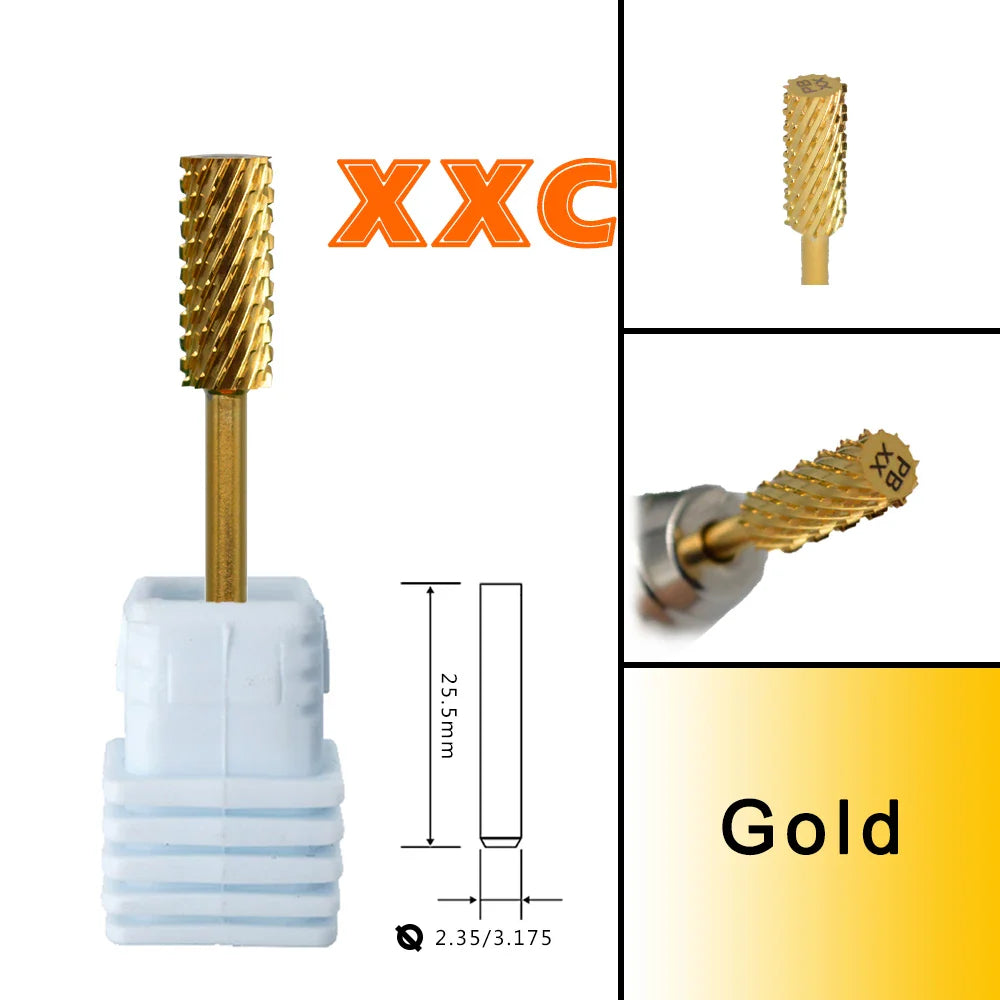 RolinStar 5.35 Small Barrel Silver Tungsten Steel Carbide Nail Drill Bits – Milling Cutter German Accessories