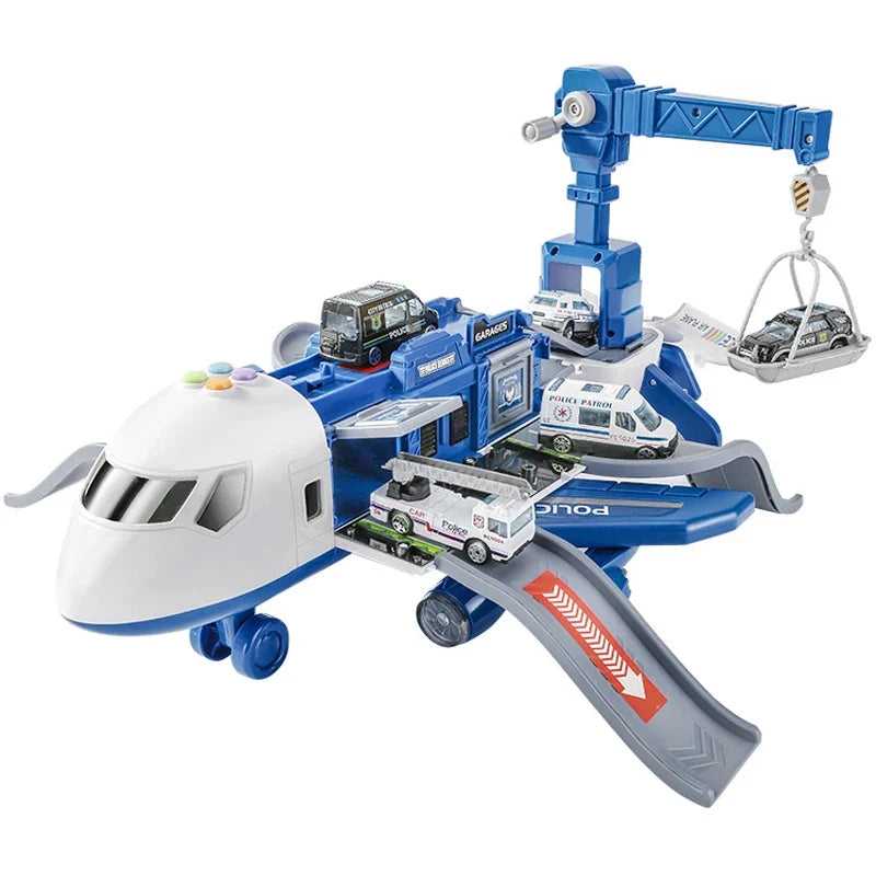 Deformation Music Simulation Aircraft Toy - Large Passenger Plane Inertia Track Vehicle for Kids Gift & Playtime