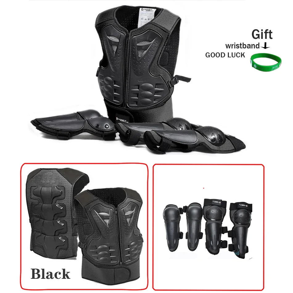 Full Body Protective Armor for Kids & Youth – Motocross, Skating Vest with Chest, Spine, Knee & Elbow Guards (0.8-1.6m)