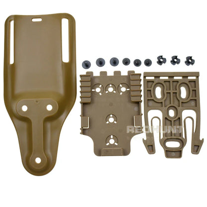 Tactical Holster for Airsoft - Drop Adapter Belt Holster with Short SOG Clip Mount, Waist Hanging Board for 2-Inch Belts