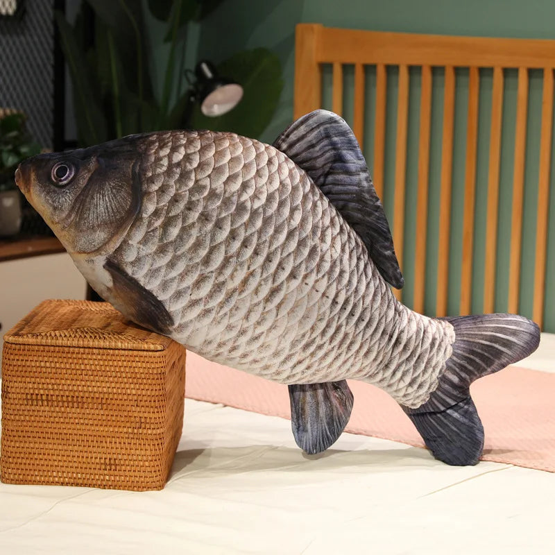 30-100CM Realistic Fish Plush Toy – Soft Tilapia, Carp & Bream Stuffed Pillow, Bed Cushion, Creative Home Decor & Gift
