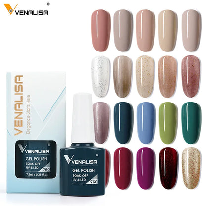 VENALISA 7.5ml HEMA-Free Nail Gel Polish – VIP4 Semi-Permanent Soak-Off UV/LED Gel Varnish, Full Coverage Nail Lacquer