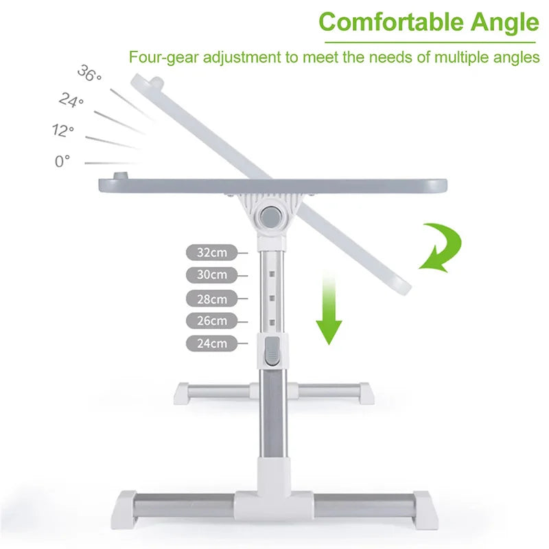 Multi-Functional Adjustable Foldable Laptop Desk – Portable Bed & Sofa Study Table Stand for Laptop Work, Reading & Serving Use